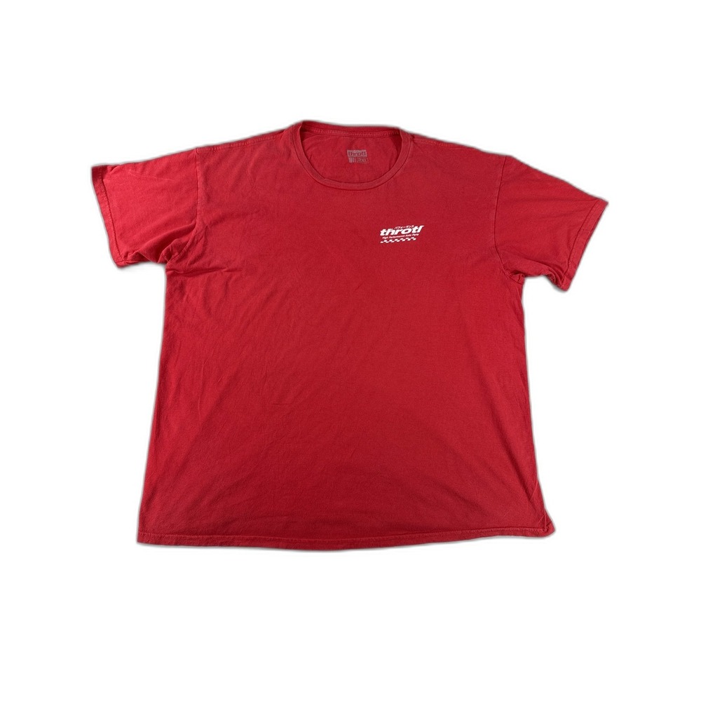 Throtl High Performance Throttle Auto Parts Graphic Tee 2XL Red Cotton Crewneck